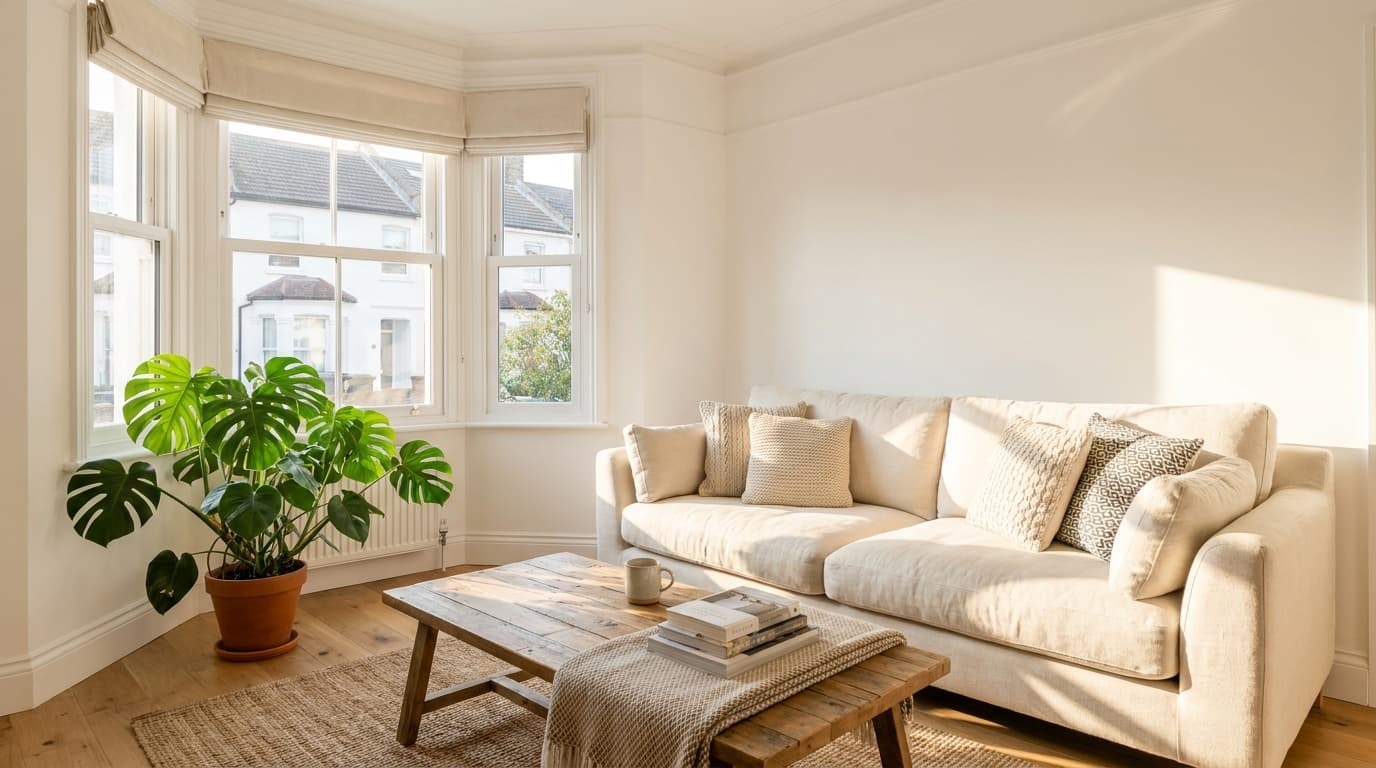 Bright, healthy, mould-free living room in a London home